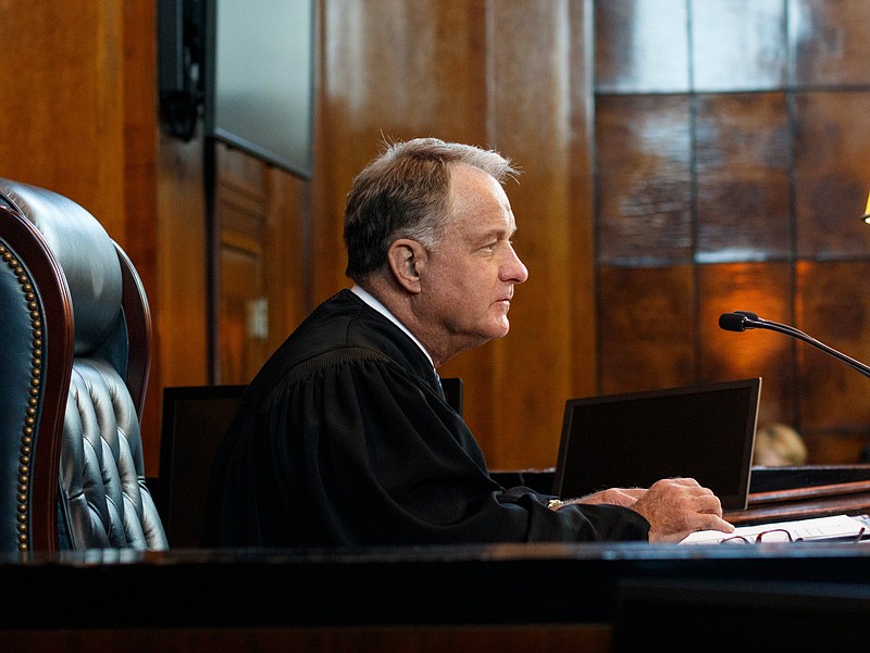 Staff photo by Doug Strickland / United States District Judge Harry Mattice Jr. presides over a U.S. Citizenship and Immigration Services naturalization ceremony at the Joel W. Solomon Federal Building on Wednesday, Feb. 13, 2019, in Chattanooga, Tenn. More than 80 candidates from dozens of countries gained citizenship across two naturalization ceremonies on Wednesday