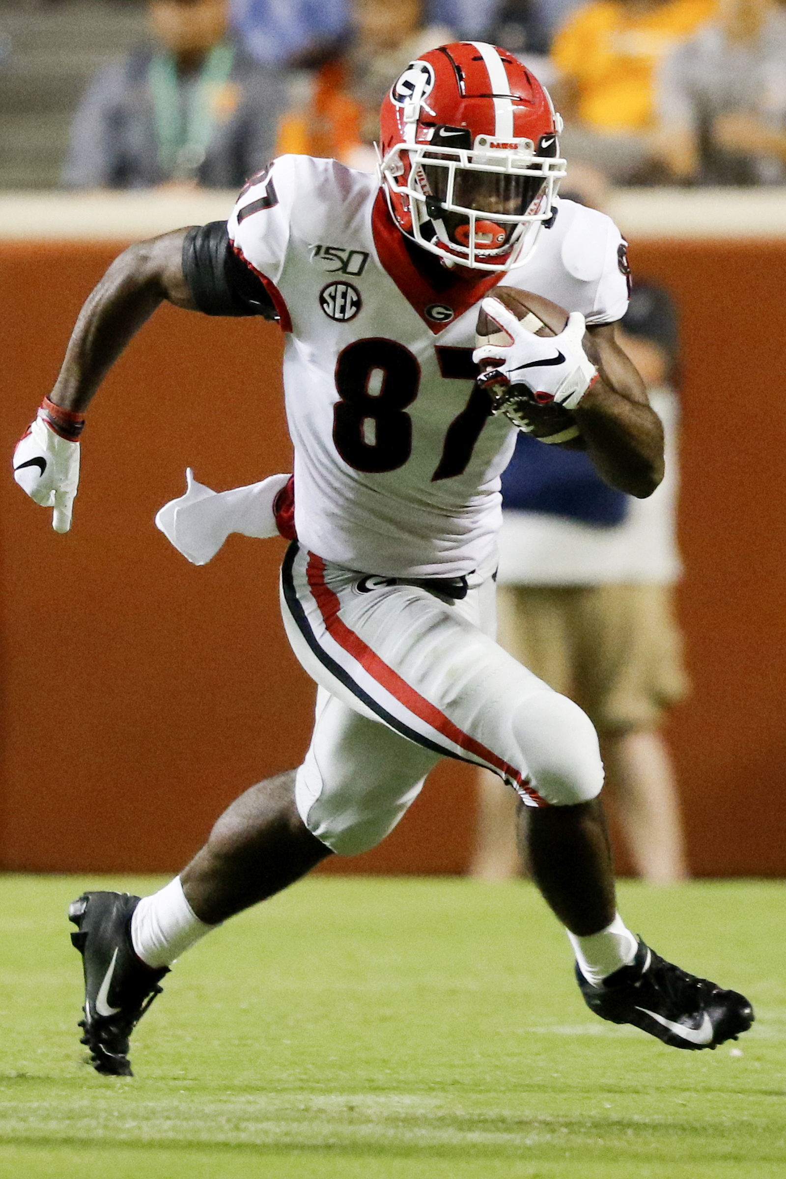 Staff photo by C.B. Schmelter / Georgia wide receiver Tyler Simmons (87) turns up field against Tennessee at Neyland Stadium on Saturday, Oct. 5, 2019 in Knoxville, Tenn.