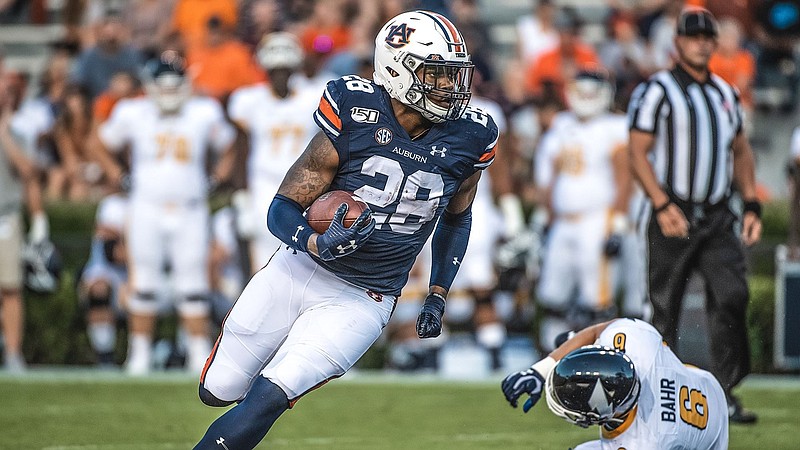 Auburn photo by Todd Van Emst / Auburn redshirt sophomore running back JaTarvious Whitlow will be out 4-6 weeks following a knee injury he sustained last Saturday at Florida.