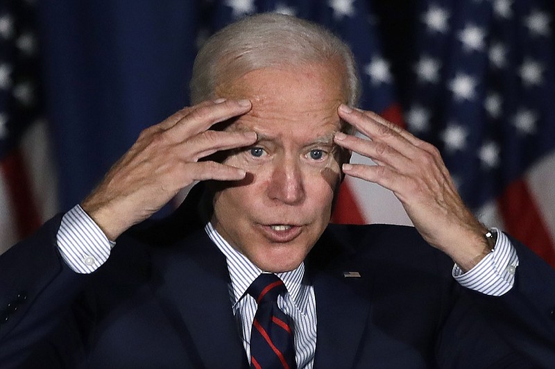 Democratic presidential candidate and former Vice President Joe Biden gestures as he speaks at a campaign event, Wednesday, Oct. 9, 2019, in Rochester, N.H. (AP Photo/Elise Amendola)



