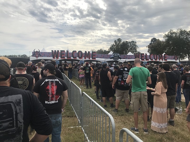 Photo by Barry Courter / On Friday, the crowds started filing in to the main entertainment area for the first Exit 111 festival at Great Stage Park in Manchester, Tennessee. Friday night's acts included Seether, Slayer and Lynyrd Skynyrd.