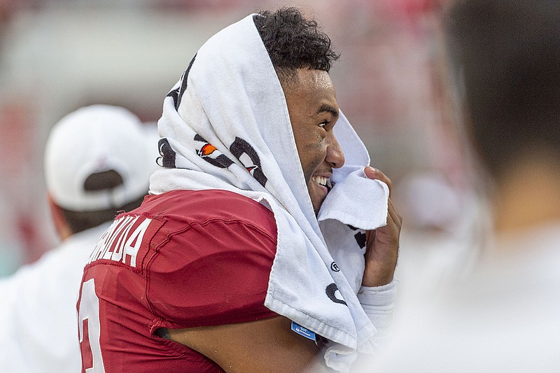 AP photo by Vasha Hunt / Alabama quarterback Tua Tagovailoa and the top-ranked Crimson Tide are on the road this weekend against No. 24 Texas A&M.