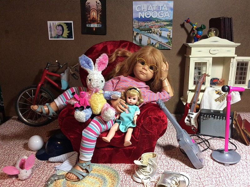 Contributed photo by Rick Harrison / Dixie, an Aysha's Friends doll prototype, relaxes in her room. The doll has movable joints and removable limbs that can be altered to reflect a child's physical differences.