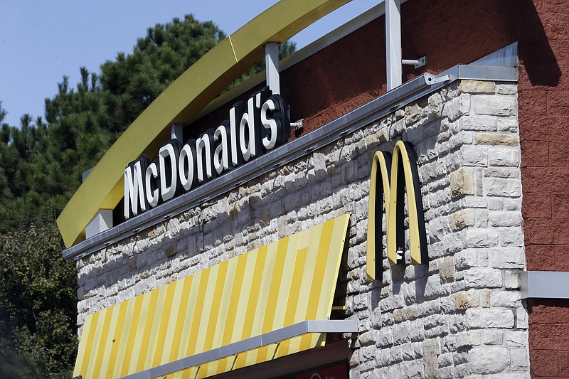 This Thursday, Oct. 17, 2019 photo shows the exterior of a McDonald's restaurant in Mebane, N.C. McDonald's reports financial earns on Tuesday, Oct. 22. (AP Photo/Gerry Broome)