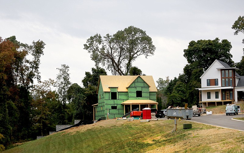 Staff photo by Erin O. Smith / Houses in a new development off of Hixson Pike are being constructed on slopes Monday, October 21, 2019 in Chattanooga, Tennessee. 