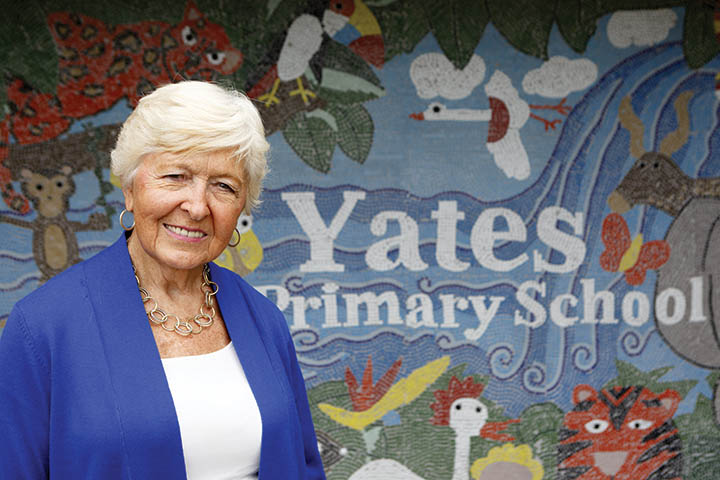 Staff photo by C.B. Schmelter / Carolyn Ingram poses at Yates Primary School on Tuesday, Oct. 15, 2019 in Cleveland, Tenn.