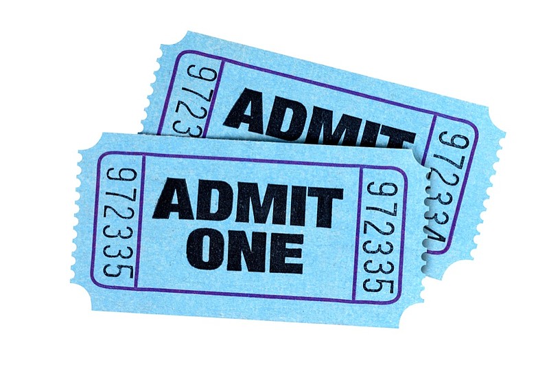 Two blue admit one tickets isolated ticket tile admission admit one / Getty Images
