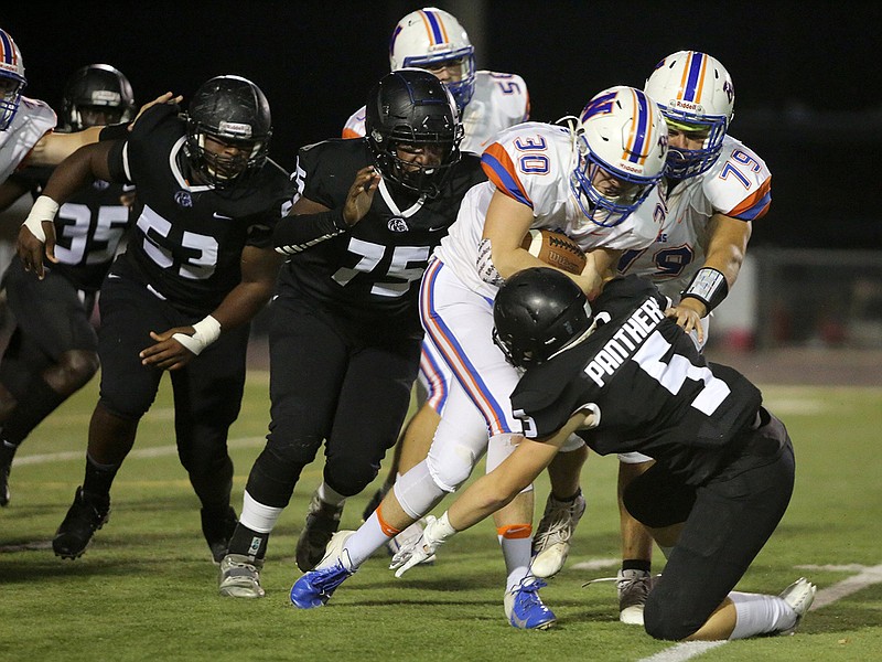 Staff photo by Erin O. Smith / Northwest Whitfield's Bryce Mantooth carries the ball during a game at Ridgeland on Oct. 4. Northwest, Ridgeland and Heritage each has one loss, and they sit atop the GHSA Region 6-AAAA standings with two weeks left in the regular season.