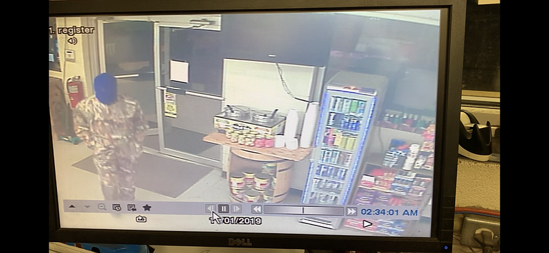 This armed robber allegedly stole money from the Skyline Mart on Alabama Highway 79 in Jackson County, Alabama on Friday. 

