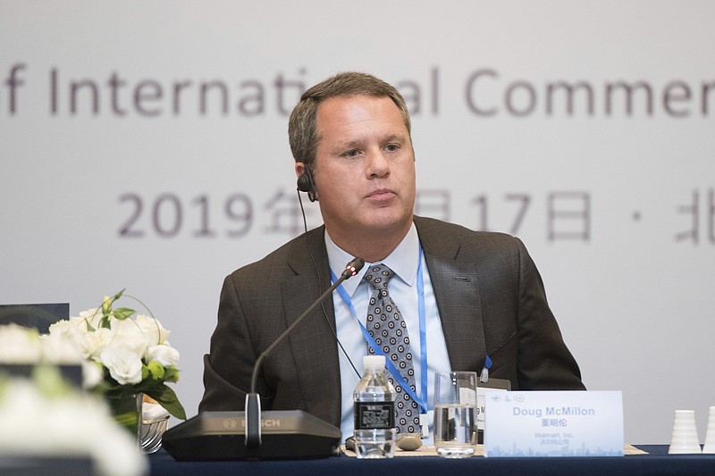 The president and chief executive officer (CEO) of Walmart Inc. Doug McMillon attends a conference between Chinese and American business leaders to discuss about international commerce in Beijing, China, 17 October 2019.  (Imaginechina via AP Images)