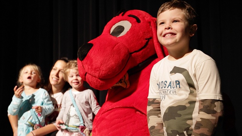 WTCI contributed photo / Clifford the Big Red Dog visits with attendees at a previous WTCI Family Day. Clifford is among the special guests expected at the WTCI studio Nov. 10 for this year's Family Day event.