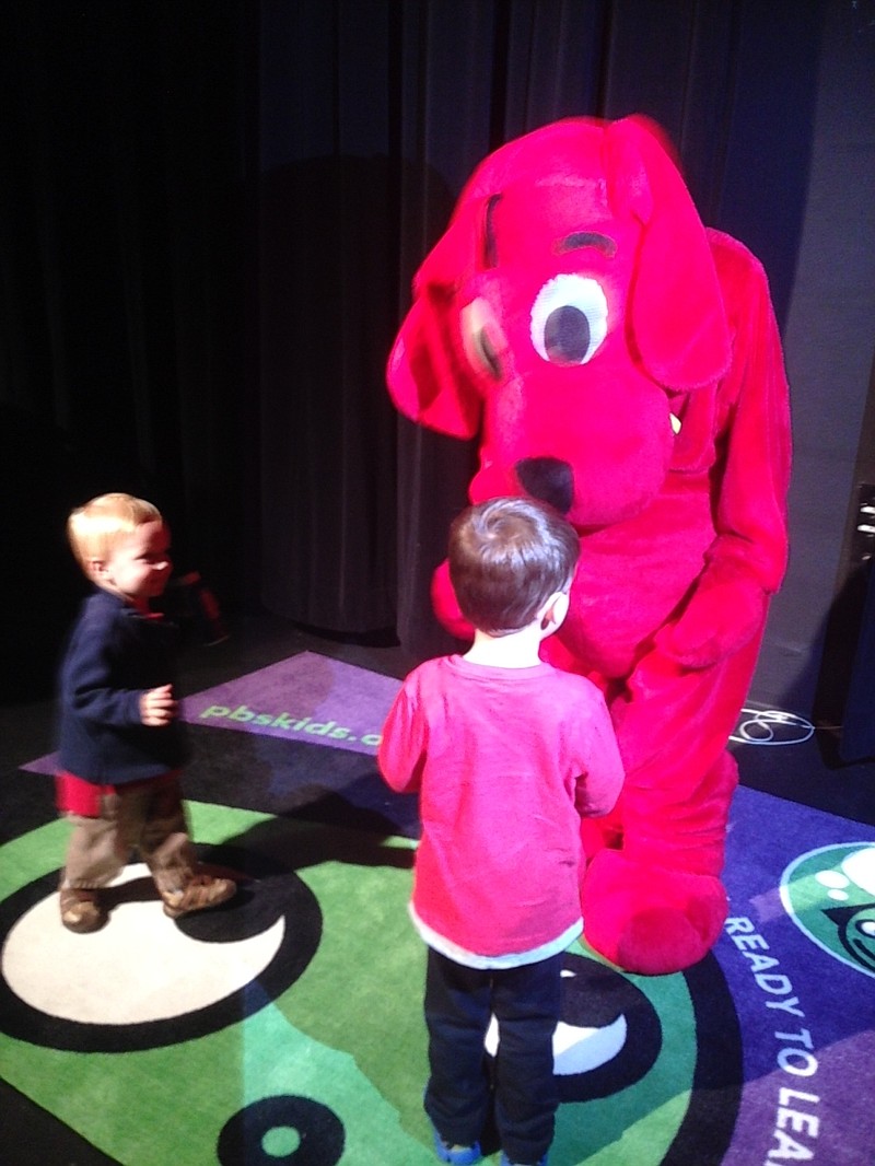 WTCI contributed photo / Clifford the Big Red Dog visits with attendees at a previous WTCI Family Day. Clifford is among the special guests expected at the WTCI studio Nov. 10 for this year's Family Day event.