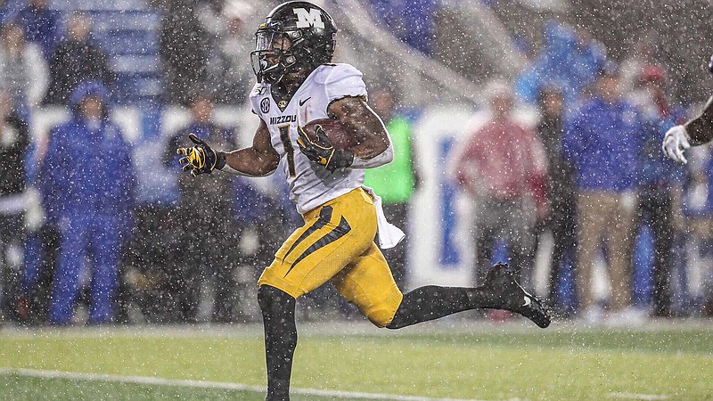 University of Missouri photo / A 74-yard touchdown reception by Missouri running back Tyler Badie was the lone highlight for the Tigers during their 29-7 loss at Kentucky on Oct. 26.