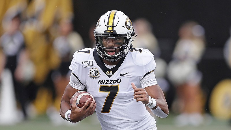 AP photo by Mark Humphrey / Missouri quarterback Kelly Bryant carries the ball against Vanderbilt on Oct. 19 in Nashville.