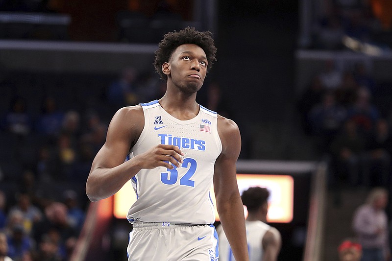 AP photo by Karen Pulfer Focht / James Wiseman helped the Memphis Tigers basketball team to another win Friday night.