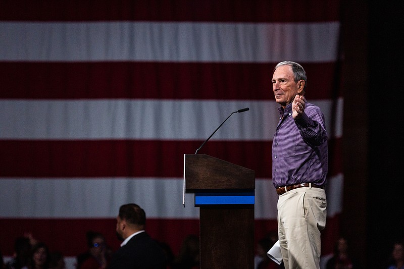 Photo by Christopher Lee of The New York Times / Michael Bloomberg, former mayor of New York, speaks during a forum sponsored by Everytown for Gun Safety and two of its branches, Moms Demand Action and Students Demand Action, in Des Moines, Iowa, on in August 2019. Bloomberg is expected to enter the Democratic primary race as many voters are still making up their minds on who they prefer.