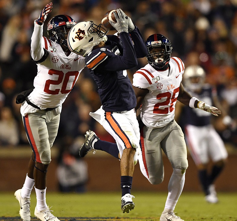 Auburn photo by Todd Van Emst / Auburn sophomore receiver Anthony Schwartz had nine catches for 89 yards during the Tigers' victory over Ole Miss earlier this month.