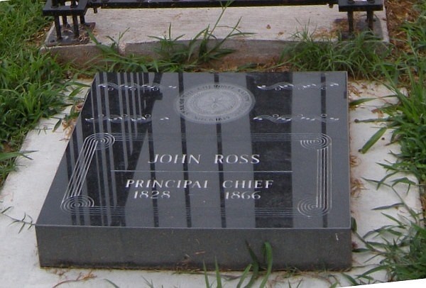 Contributed photo/The gravesite marker of Chief John Ross in the Ross Cemetery in Park Hill, Oklahoma.