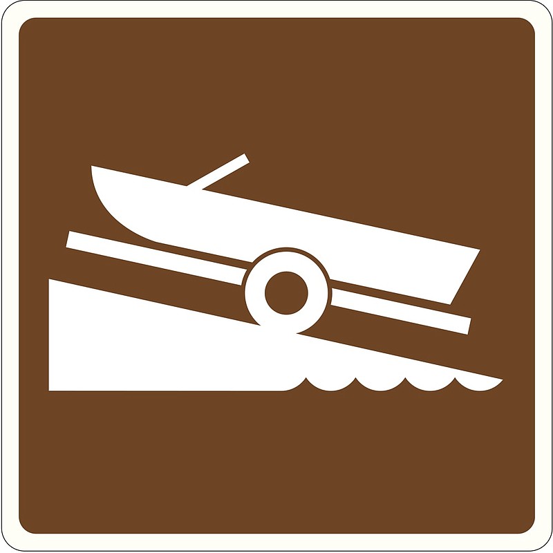 Boat launch sign - stock vector boat ramp tile boating river / Getty Images
