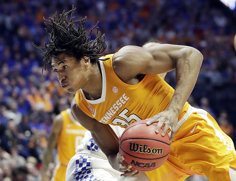 AP file photo by Mark Humphrey / Tennessee forward Yves Pons has made one of the biggest leaps for the Vols early this season and perhaps in the country, with his improved skills on offense helping them start 3-0.