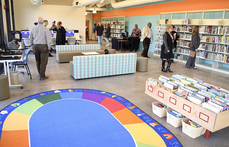 Staff Photo by Robin Rudd/  The new center's library holds materials ranging from pre-school to 3-D printing.  The City of Chattanooga conducted a preview of the new Avondale Youth and Family Development Center on Wednesday, November 20, 2019.  The new facility opens on Saturday.  