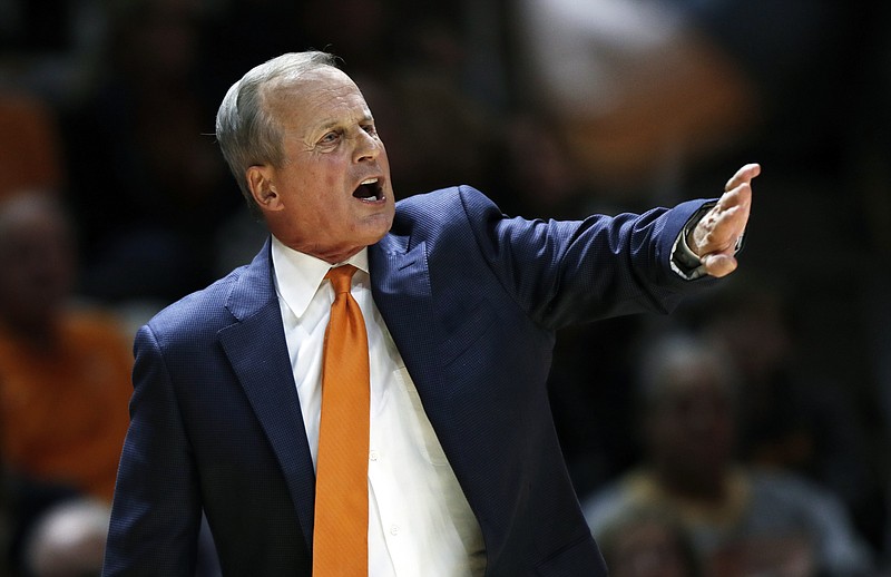 AP photo by Wade Payne / Tennessee men's basketball coach Rick Barnes directs his players during the second half of Wednesday night's win against Alabama State. The Vols improved to 4-0 and dropped the Hornets to 0-4.