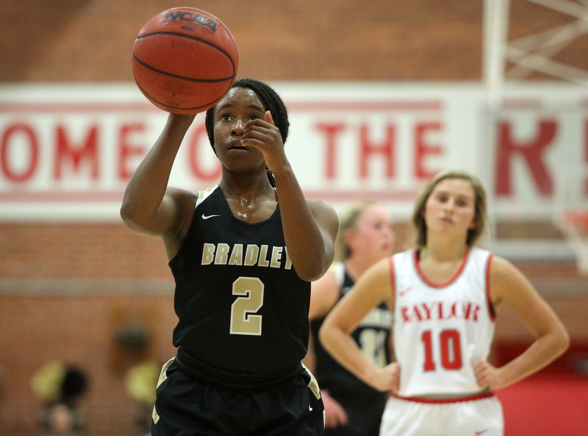 Staff photo by Erin O. Smith / Bradley Central's Jamia Williams takes a free throw during Thursday night's game at Baylor. Bradley Central won 60-47.