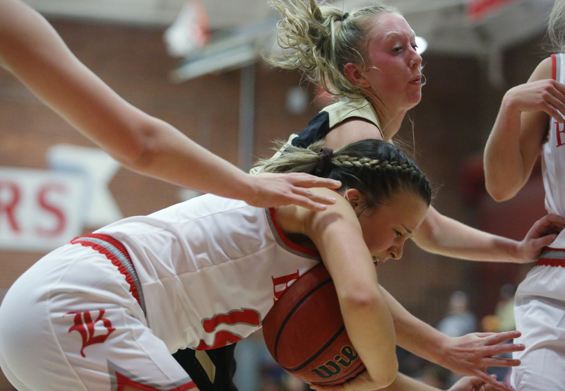 Staff photo by Erin O. Smith / Baylor's Erin Hughes (14) is fouled during the Baylor vs. Bradley Central girls' basketball game Thursday, November 21, 2019 at Baylor School in Chattanooga, Tennessee.