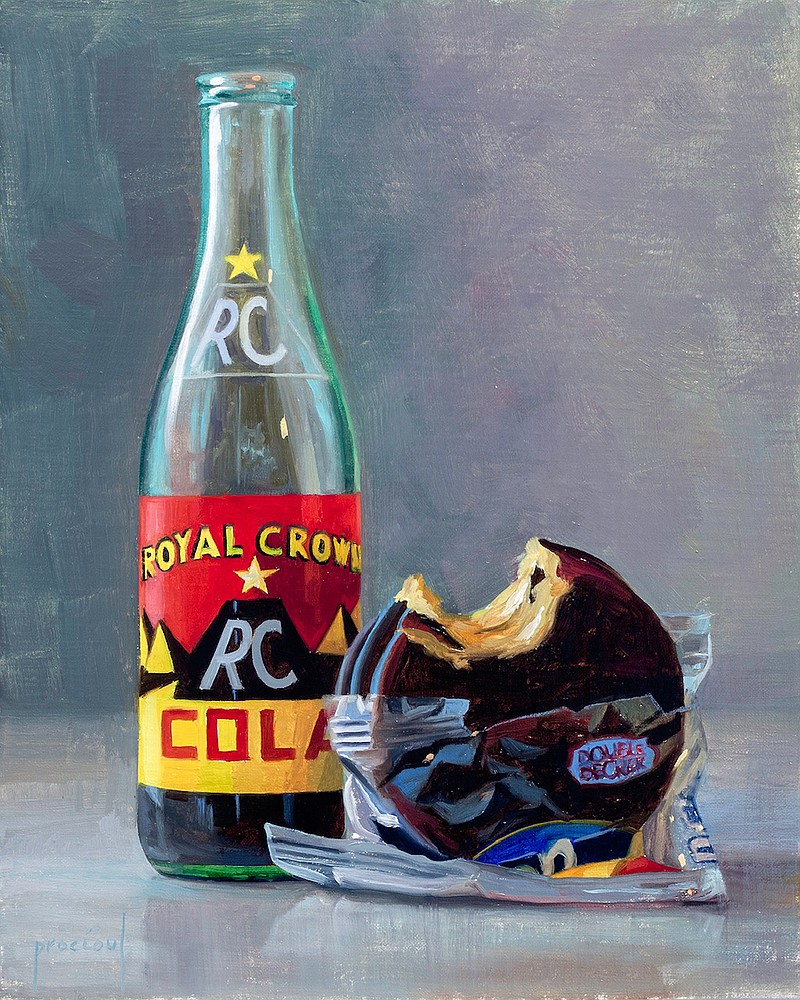 Photo from Keeli Crewe / "RC and a MoonPie" is an oil on canvas by Chattanooga artist Cindy Procious.