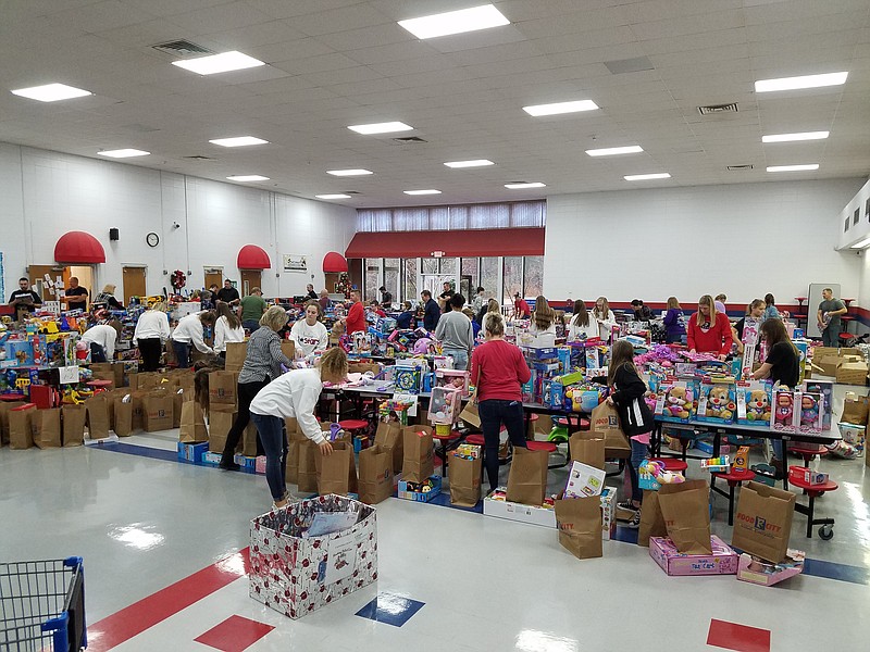 Contributed photo by Gary Sisk / Organizers set up the annual Catoosa County Stocking Full of Love event where parents and guardians can "shop" for gifts and toys.