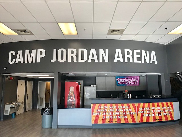 Contributed photo by Adam Wilson / The new lobby and concession at the Camp Jordan arena is shown.