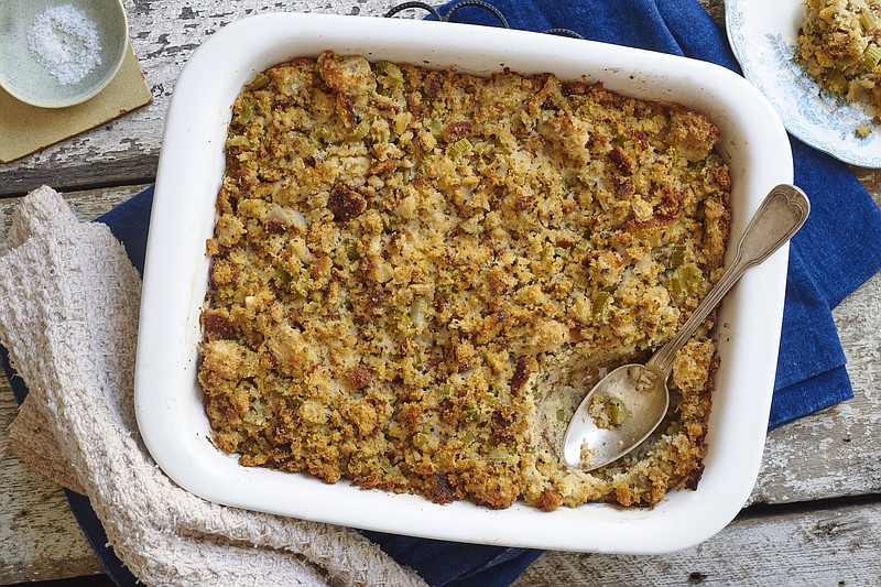 Melina Hammer / The New York Times / A traditional Southern cornbread dressing.