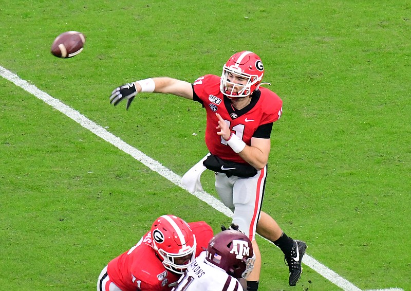 Georgia photo/Perry McIntyre / Georgia junior quarterback Jake Fromm completed just 11 of 23 passes in last Saturday's 19-13 win over Texas A&M, but he was more accurate once the rain went away.
