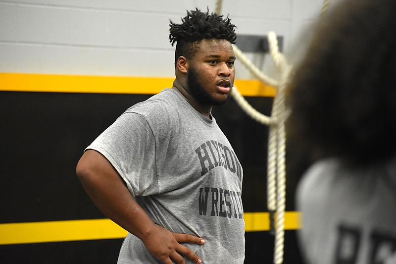 Staff photo by Patrick MacCoon / Hixson senior wrestler Devotis McCurdy went 44-10 last season and looks to be a state championship contender at 285 again. The Wildcats return a strong lineup and the most state tournament qualifiers from last season in Class A/AA.