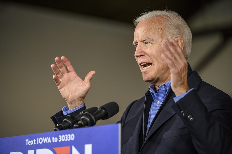 Democratic presidential candidate former Vice President Joe Biden speaks to local residents, Saturday, Nov. 23, 2019, in Des Moines, Iowa. (AP Photo/Justin Hayworth)