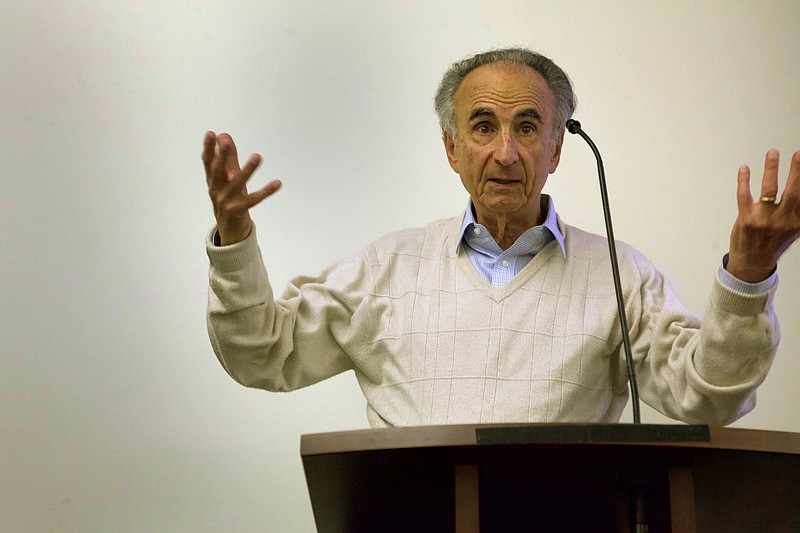 Staff photo by Wyatt Massey / Dr. Perry Brickman speaks at the Jewish Federation of Greater Chattanooga on Nov. 18. Brickman, a retired oral surgeon, is the author of "Extracted: Unmasking Rampant Antisemitism in America's Higher Education."