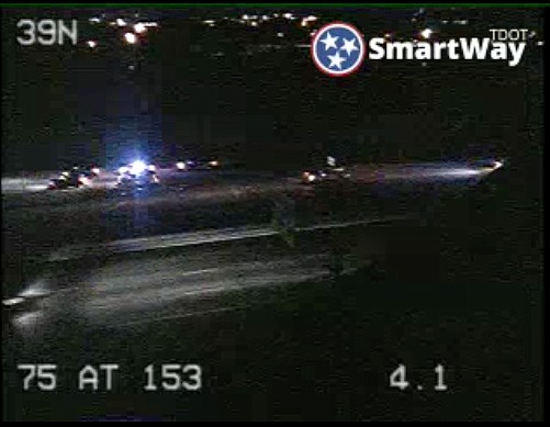 Police are working a serious injury traffic crash with injuries Wednesday night at the Interstate 75 southbound off-ramp to Brainerd Road, according to a post on the Chattanooga Police Department Twitter page. / Screenshot from smartway.tn.gov/traffic