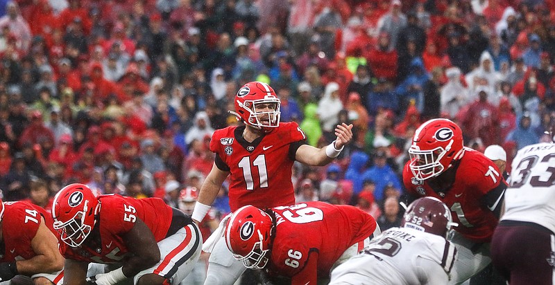 Georgia junior quarterback Jake Fromm has gone four straight games completing fewer than 50% of his passes, but he's thrown for 10 touchdowns without being intercepted. / Georgia photo by Kristin Bradshaw