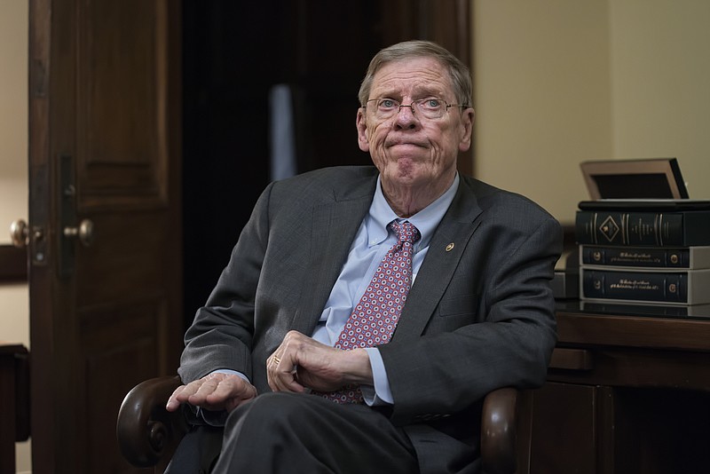 The Associated Press / U.S. Sen. Johnny Isakson, R-Ga., called for bipartisanship in his farewell address in a town in which bipartisanship too often means "see things as Democrats do."