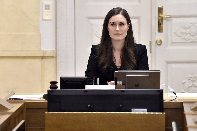 The new Prime Minister of Finland Sanna Marin chairs her first government meeting as the Premier in Helsinki, Finland on Tuesday, 10th Dec., 2019. LEHTIKUVA / JUSSI NUKARI