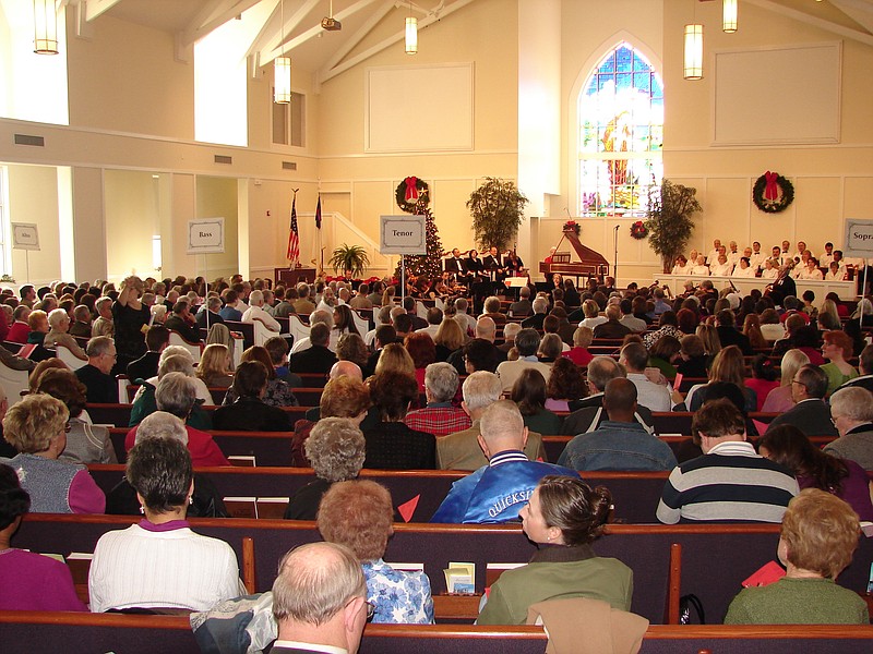 First Seventh-day Adventist Church Contributed Photo / Community singers sit in sections by voice part as they sing at the annual "Messiah" sing-along at First Seventh-day Adventist Church. Spectators sit behind the singers in the sanctuary.