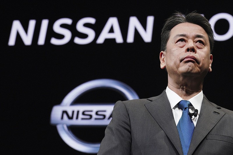 FILE - In this Dec. 2, 2019, file photo, Nissan Chief Executive Makoto Uchida speaks during a press conference at the automaker's headquarters in Yokohama, near Tokyo. (AP Photo/Eugene Hoshiko, File)


