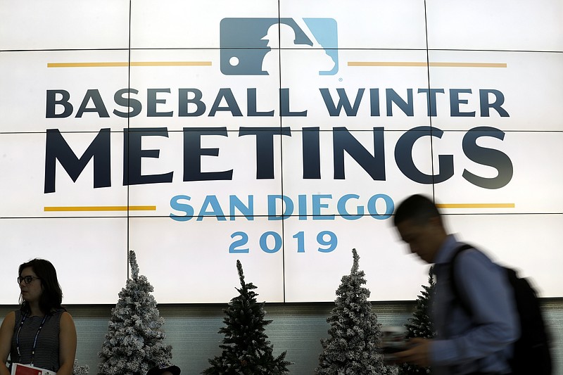 Baseball's winter meetings this week in San Diego have included a well-attended job fair for the minor leagues despite dozens of clubs facing the possibility of contraction after next season. / AP photo by Gregory Bull