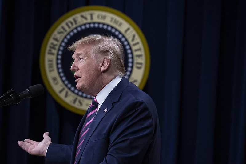 President Donald Trump speaks during the White House Summit on Child Care and Paid Leave in the South Court Auditorium on the White House complex, Thursday, Dec. 12, 2019, in Washington. (AP Photo/ Evan Vucci)