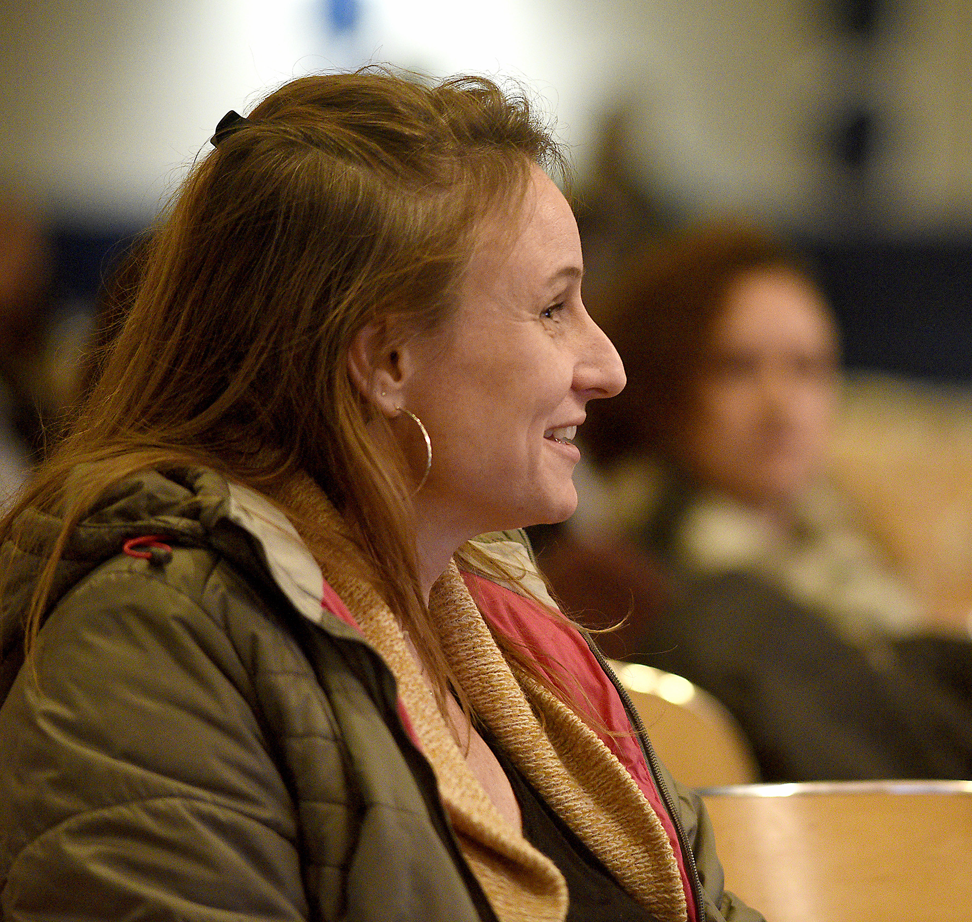 Staff Photo by Robin Rudd/ Jamie Gaines asks a question. MGT Consulting Group hosted one of it's five community meeting at Dalewood Middle School on December 5, 2019.