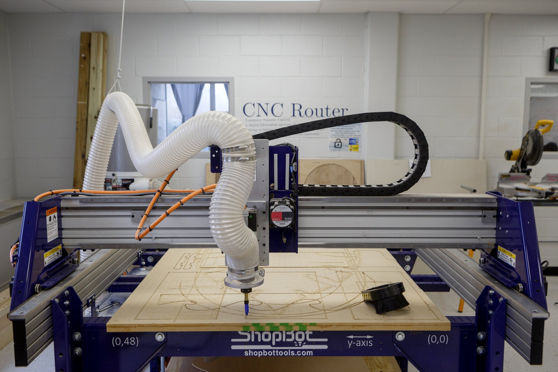 Staff photo by C.B. Schmelter / A CNC Router is seen inside the Volkswagen eLab at Chattanooga Center for Creative Arts on Tuesday, Dec. 10, 2019 in Chattanooga, Tenn.