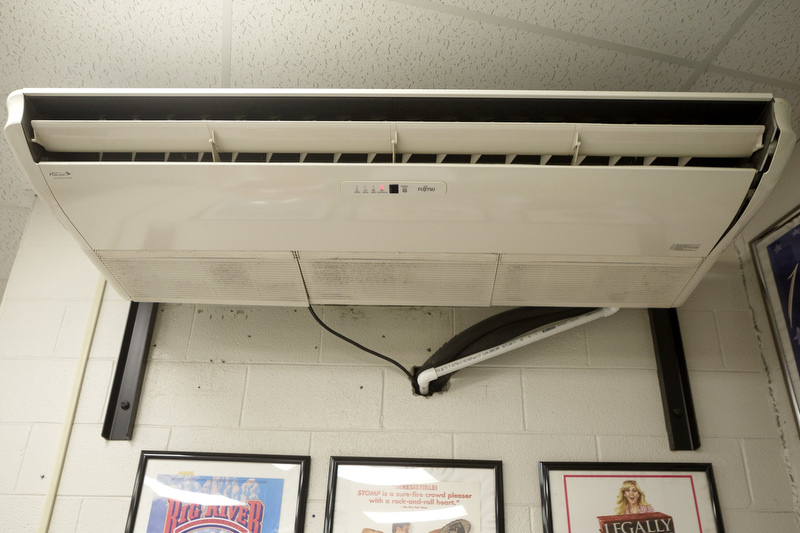Staff photo by C.B. Schmelter / An air conditioning unit is seen inside the musical theatre classroom at Chattanooga Center for Creative Arts on Tuesday, Dec. 10, 2019 in Chattanooga, Tenn.