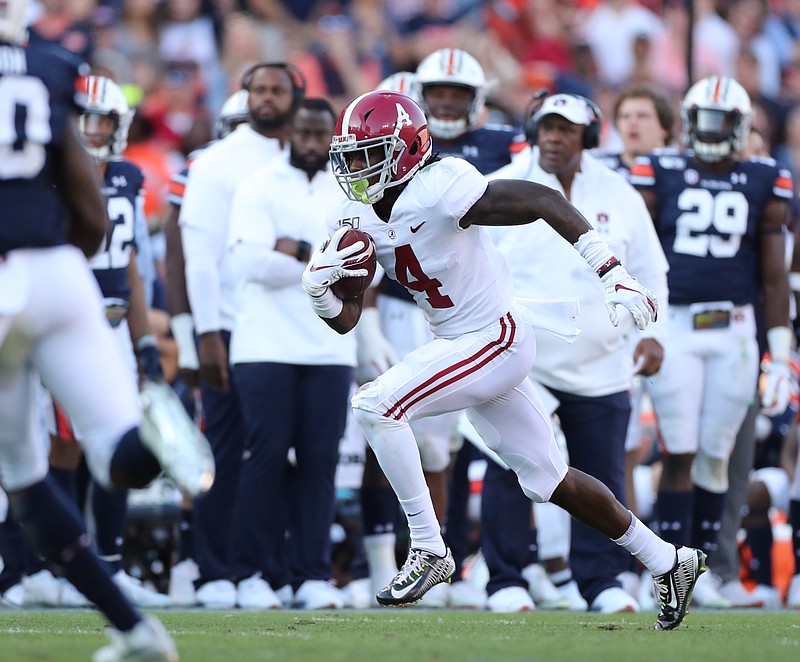 Alabama junior receiver Jerry Jeudy will not make last month's Iron Bowl his final college game, announcing this weekend that he will play in the Citrus Bowl against Michigan. / Photo by Crimson Tide Photos