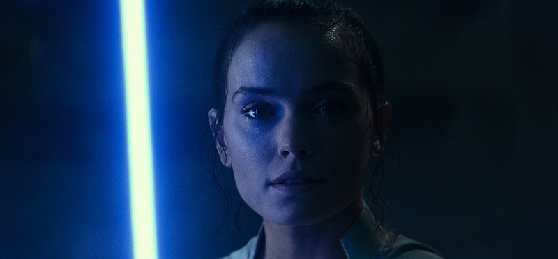 This image released by Disney/Lucasfilm shows Daisy Ridley as Rey in a scene from "Star Wars: The Rise of Skywalker." (Disney/Lucasfilm Ltd.)