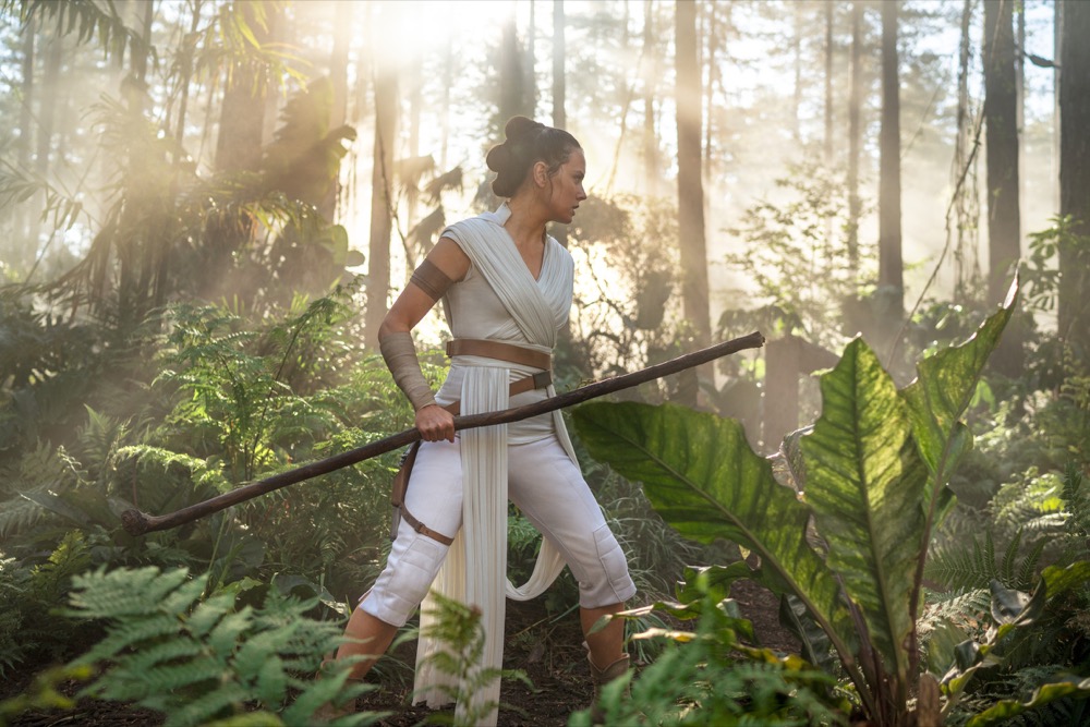 This image released by Disney/Lucasfilm shows Daisy Ridley as Rey in a scene from "Star Wars: The Rise of Skywalker." (Jonathan Olley/Disney-Lucasfilm Ltd. via AP)